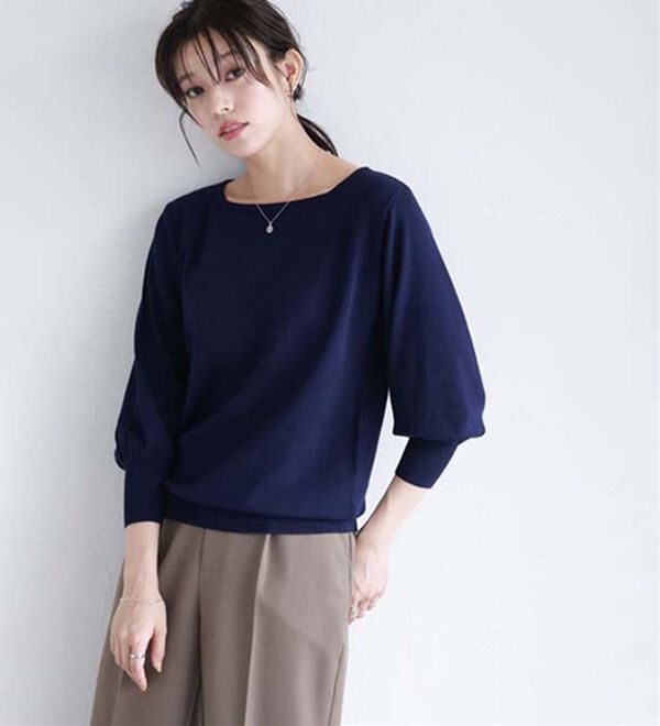 Pierrot（ピエロ）の「【選べるネック】シルクタッチバルーンニット（ニット・セーター）」｜詳細画像