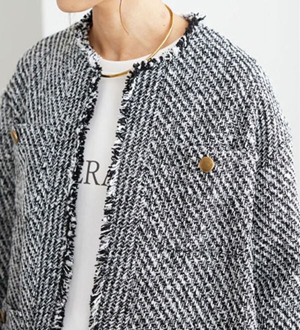 BELLUNA（ベルーナ）の「ツイードノーカラージャケット（ノーカラージャケット）」｜詳細画像