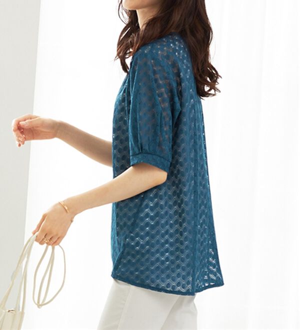 BELLUNA（ベルーナ）の「ラッセルレースパフ袖アンサンブル（アンサンブル）」｜詳細画像