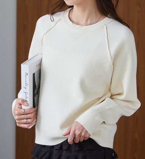 RANAN（ラナン）の「パチパチしにくい！大人のきれいめトレーナーニット（ニット・セーター）」｜詳細画像