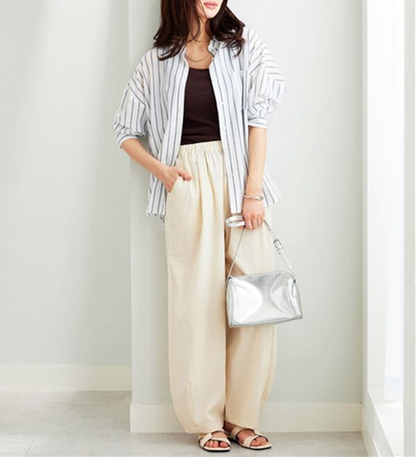 BELLUNA（ベルーナ）の「【接触冷感】透け感バックシャーリングシャツ（シャツ）」｜詳細画像