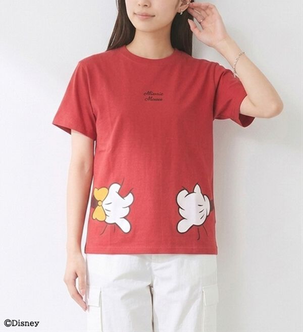 BELLUNA（ベルーナ）の「<Ｄｉｓｎｅｙ>【ミッキー＆ミニー】抱き着きプリントTシャツ（カットソー）」｜詳細画像