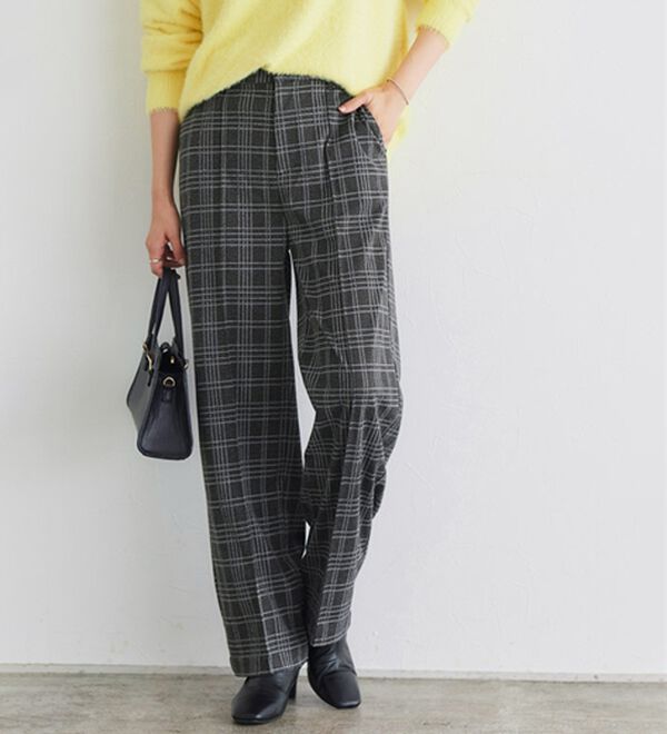 Pierrot（ピエロ）の「カシミヤタッチセミルーズストレートパンツ（フルレングスパンツ）」｜詳細画像