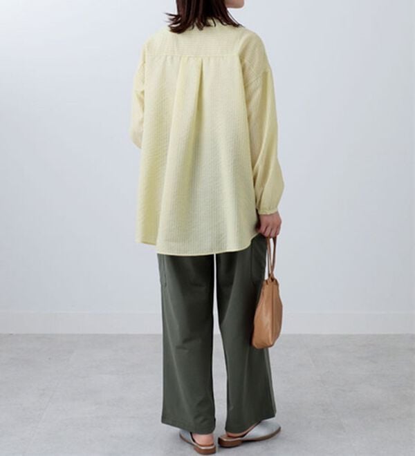 BELLUNA（ベルーナ）の「シアーストライプ素材シャツチュニック（チュニック）」｜詳細画像