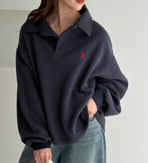 GeeRA（ジーラ）の「【U.S.POLO ASSN.】表ピーチポロ衿スウェット（カットソー）」｜ネイビー