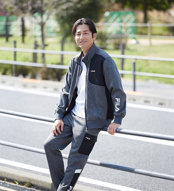 「＜フィラ＞裏ブロックフリース杢調アクティブスーツ（メンズスポーツウェア（トップス））」｜詳細画像