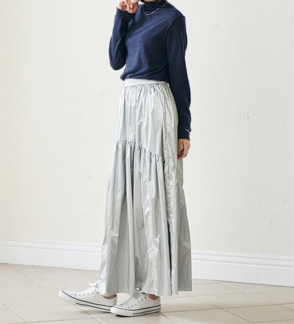 RANAN（ラナン）の「前後２ＷＡＹ！メロウ使いニットソーフリルプルオーバー（カットソー）」｜詳細画像