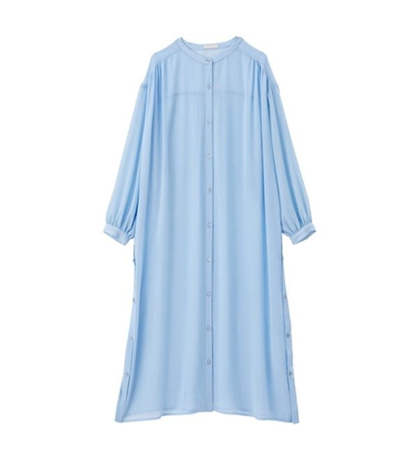 GeeRA（ジーラ）の「バンドカラーシアー楊柳シャツワンピ（シャツワンピース）」｜詳細画像