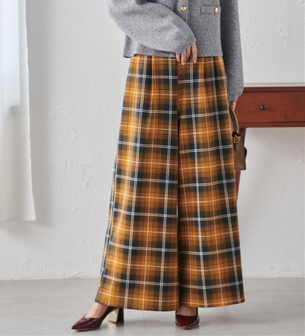 柔らかあったか！裏起毛ロングフレアガウチョパンツ - ベルーナ【公式】