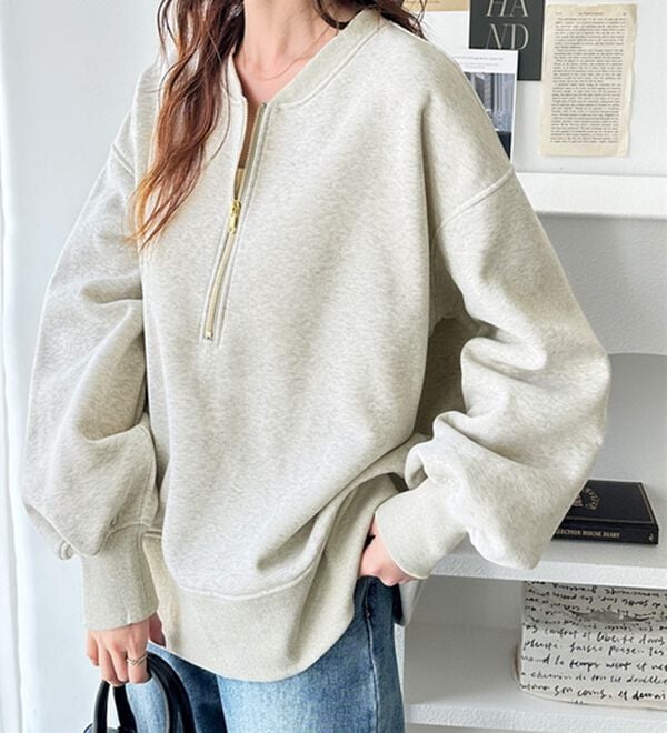 GeeRA（ジーラ）の「【ラク&times;きれい】ハーフジップ裏起毛スウェット（トレーナー・スウェット）」｜詳細画像