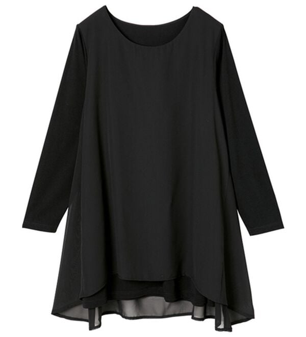 RANAN（ラナン）の「異素材切替フレアーチュニック（チュニック）」｜詳細画像