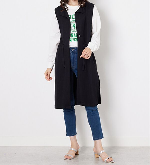 BELLUNA（ベルーナ）の「ドロスト使いポケット付ロングジレ（ジレ）」｜詳細画像