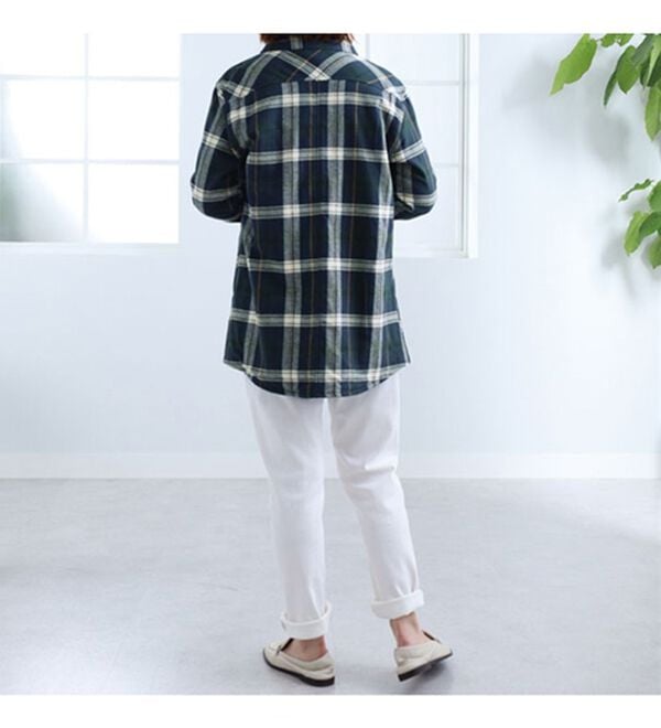 BELLUNA（ベルーナ）の「裏フリース素材チェック柄シャツジャケット（シャツ）」｜詳細画像