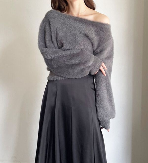 GeeRA（ジーラ）の「【YOUING.】オフショルフェザーヤーンニット（ニット・セーター）」｜詳細画像