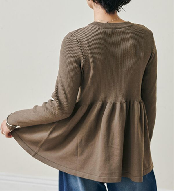 RANAN（ラナン）の「リブ切替ペプラムニット（ニット・セーター）」｜詳細画像