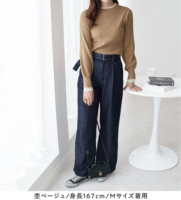 Viola e Viola（ヴィオラ エ ヴィオラ）の「レイヤード風リブニット（ニット・セーター）」｜詳細画像