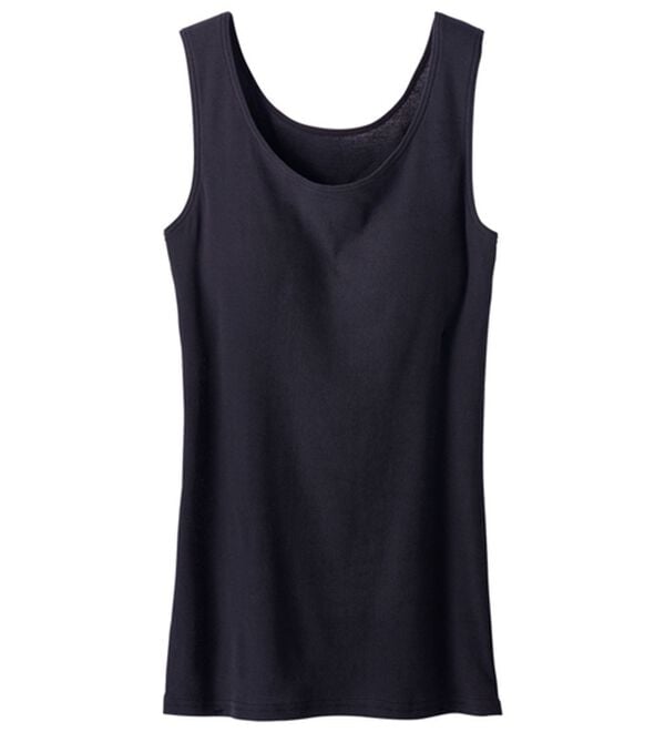 LAVIENNE（ラヴィエンヌ）の「さらりラボ！綿１００％涼しいカップ付タンクトップ（肌着・インナーウェア）」｜ブラック