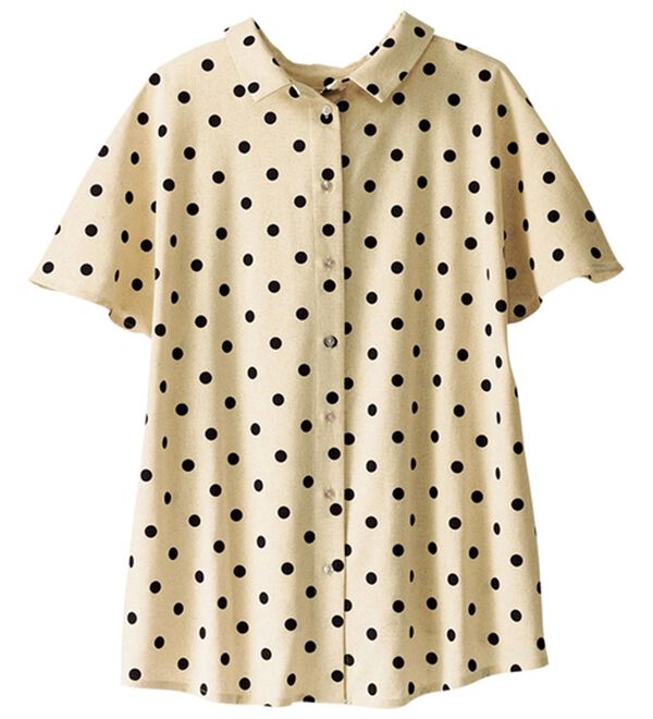 BELLUNA（ベルーナ）の「ちび衿デザイン大人顔ドットブラウス（ブラウス）」｜詳細画像