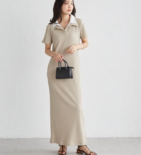 RANAN（ラナン）の「ダブルカラーリブワンピース（カットソーワンピース）」｜詳細画像