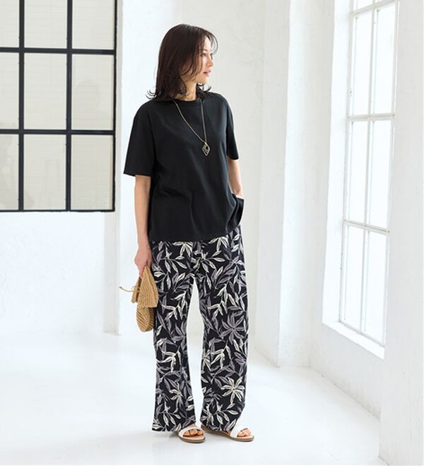 BELLUNA（ベルーナ）の「【汗ジミ対策◎】＜エアリーアイスコットン＞オーバーサイズＴシャツ【選べる袖丈】（カットソー）」｜詳細画像