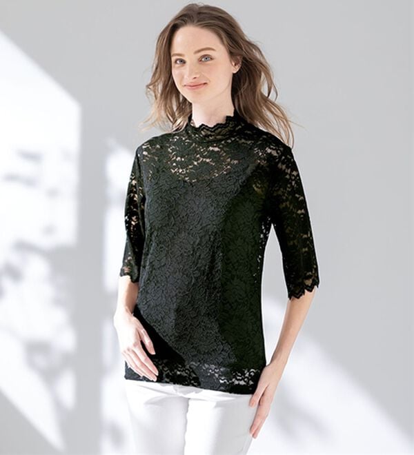 「【３色組】着こなし美人レースインナー5分袖（肌着・インナーウェア）」｜詳細画像