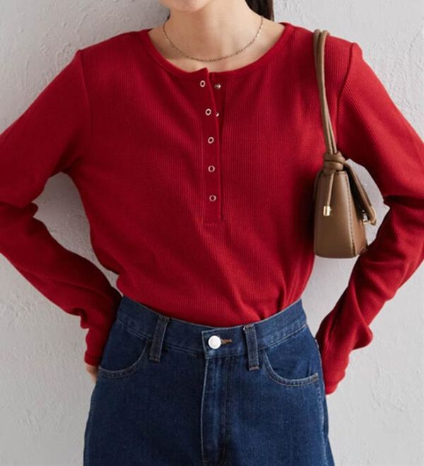 RANAN（ラナン）の「ヘンリーネックワッフルロンＴ（カットソー）」｜詳細画像