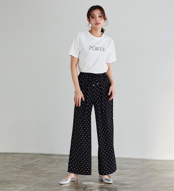 Pierrot（ピエロ）の「【接触冷感】楽ちんキレイ見えワイドイージーパンツ（フルレングスパンツ）」｜詳細画像