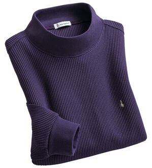 「＜ハッシュパピー＞杢調ワッフル地ハイネックトレーナー（メンズトレーナー）」｜ミックスバイオレット