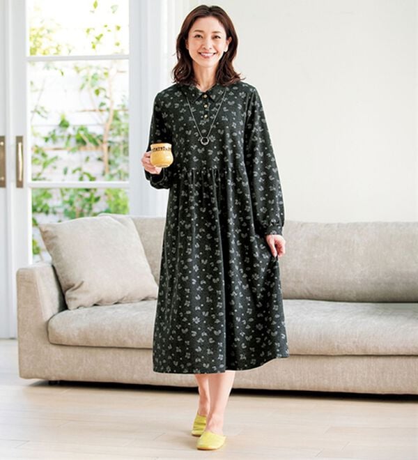 ルフラン（ルフラン）の「【２色組】小花柄衿付ロングワンピース（ロングワンピース）」｜詳細画像