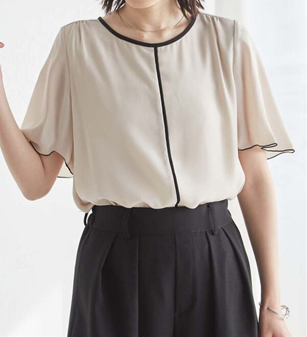 RANAN（ラナン）の「ひんやり！配色ディテールインナー付ブラウス（ブラウス）」｜詳細画像