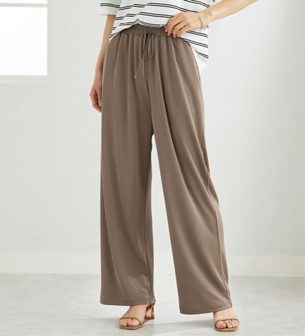 BELLUNA（ベルーナ）の「シャリさら！快適ドロストワイドパンツ（ワイドパンツ・ガウチョ）」｜詳細画像