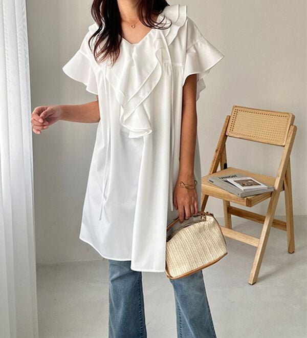 GeeRA（ジーラ）の「ビッグフリルカラーワンピース（その他ワンピース）」｜詳細画像