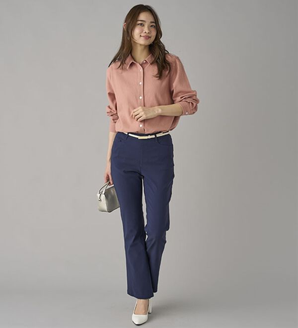 BELLUNA（ベルーナ）の「美脚見せ！冷感ストレッチフレアパンツ（フルレングスパンツ）」｜詳細画像