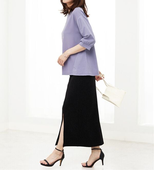 BELLUNA（ベルーナ）の「ラメ使いペンシルスカート（ロングスカート）」｜詳細画像