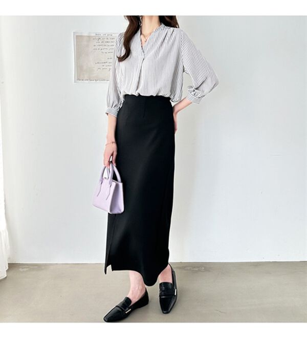 GeeRA（ジーラ）の「シルエットきれい！上品7分袖デザインブラウス（ブラウス）」｜詳細画像