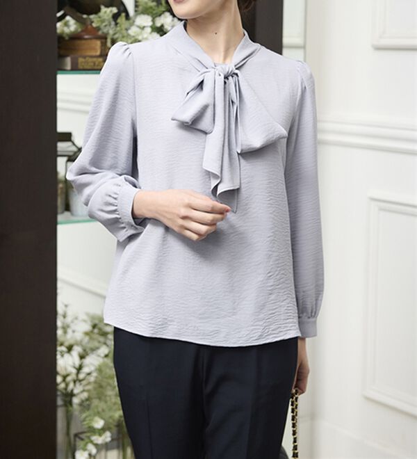 RANAN（ラナン）の「【UV・イージーケア機能付】ボウタイリボンブラウス（ブラウス）」｜詳細画像