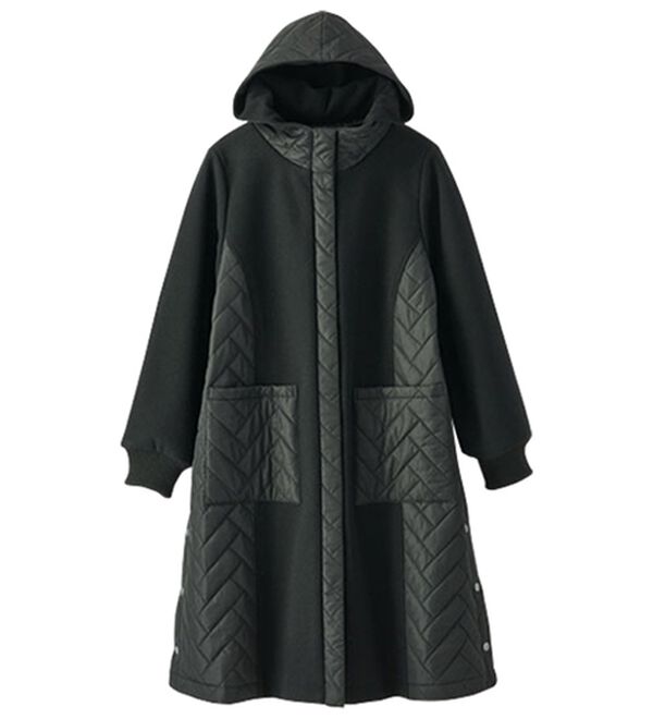 BELLUNA（ベルーナ）の「冬のおしゃれを楽しむキルトロングコート（ロングコート）」｜黒