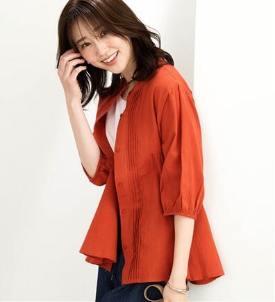 BELLUNA（ベルーナ）の「<INDIA>綿素材ピンタックブラウス（ブラウス）」