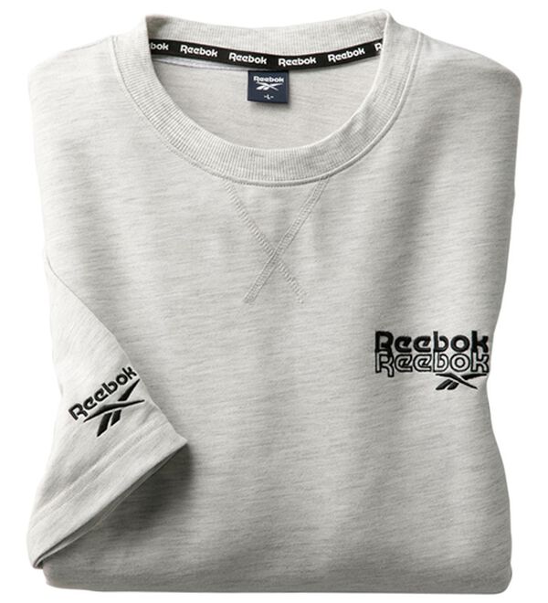 「＜リーボック＞吸汗速乾７分袖トレーナー＆７分丈カーゴパンツ（メンズトレーナー）」｜杢グレー(トレーナー)