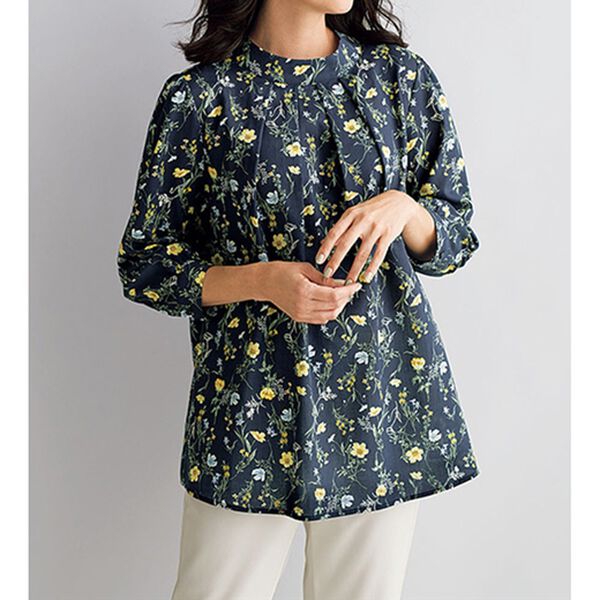 BELLUNA（ベルーナ）の「テンセル（ＴＭ）繊維・コットンプリントブラウス（ブラウス）」｜詳細画像