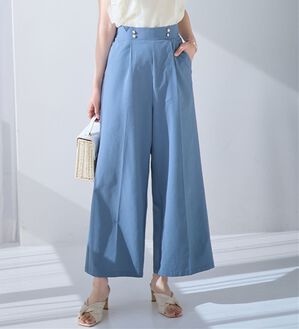 alotta（アロッタ）の「さら楽細見えワイドパンツ（ワイドパンツ・ガウチョ）」｜スモーキーブルー