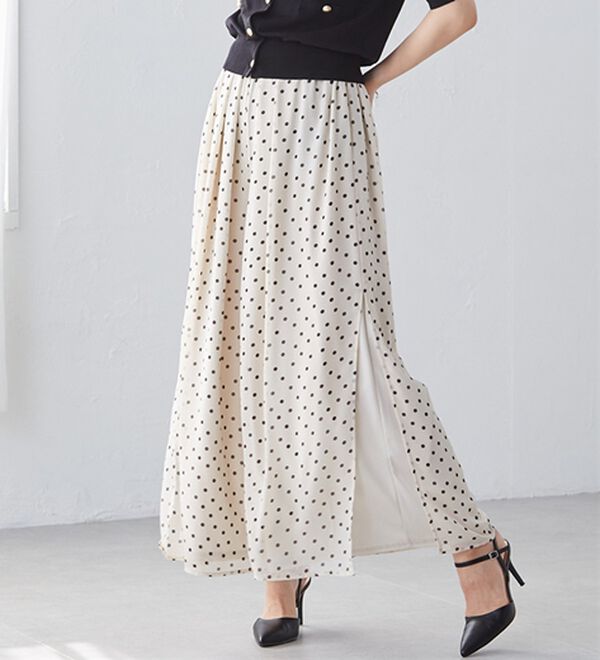 RANAN（ラナン）の「ひんやり！サイドスリットシフォンパンツ（フルレングスパンツ）」｜詳細画像