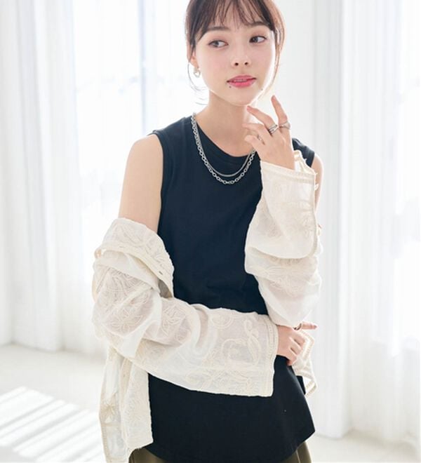 RANAN（ラナン）の「ひんやり！＜BC＞綿100％タンクトップ【選べる着丈】（カットソー）」｜詳細画像