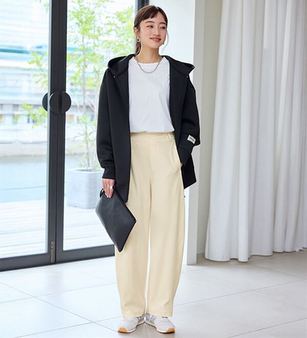 BELLUNA（ベルーナ）の「＜＆ｃｏｃｏｃｈｉ＞ウーリッシュジャージーバレルパンツ（ワイドパンツ・ガウチョ）」｜詳細画像