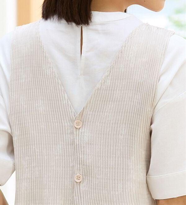 「【３枚組】涼やかプリーツチュニック（エプロン）」｜詳細画像