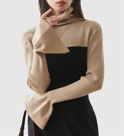 RANAN（ラナン）の「＜ムースタッチ＞洗える！バイカラータートルリブニット（ニット・セーター）」