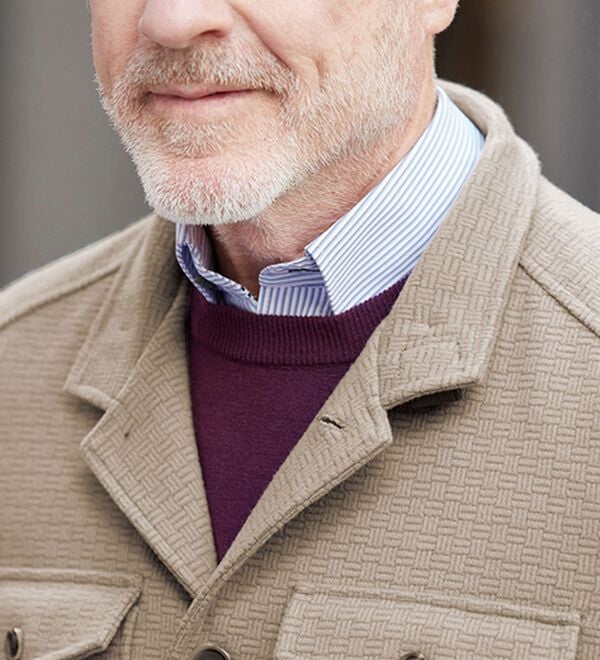 「＜コムルヴァン・オム＞袖丈短め紳士のジャストフィットジャケット（メンズジャケット）」｜詳細画像