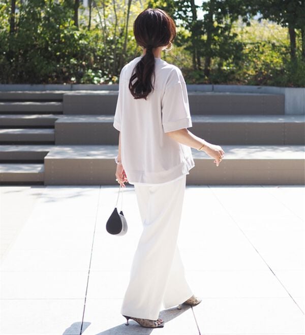 BELLUNA（ベルーナ）の「ワイドネックデザイン重ね着風プルオーバー（カットソー）」｜詳細画像