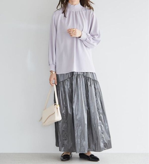 RANAN（ラナン）の「スカラップリブニット使いブラウス（ブラウス）」｜詳細画像