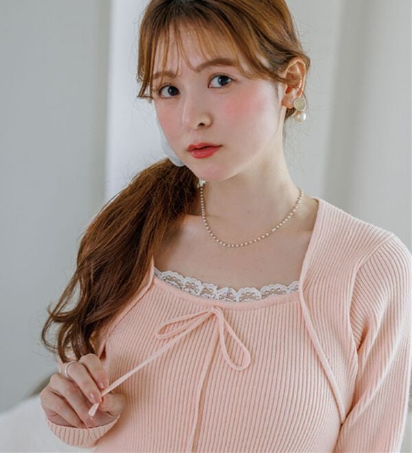 alotta（アロッタ）の「【Corie】ボレロレイヤード風ニットトップス（ニット・セーター）」｜詳細画像